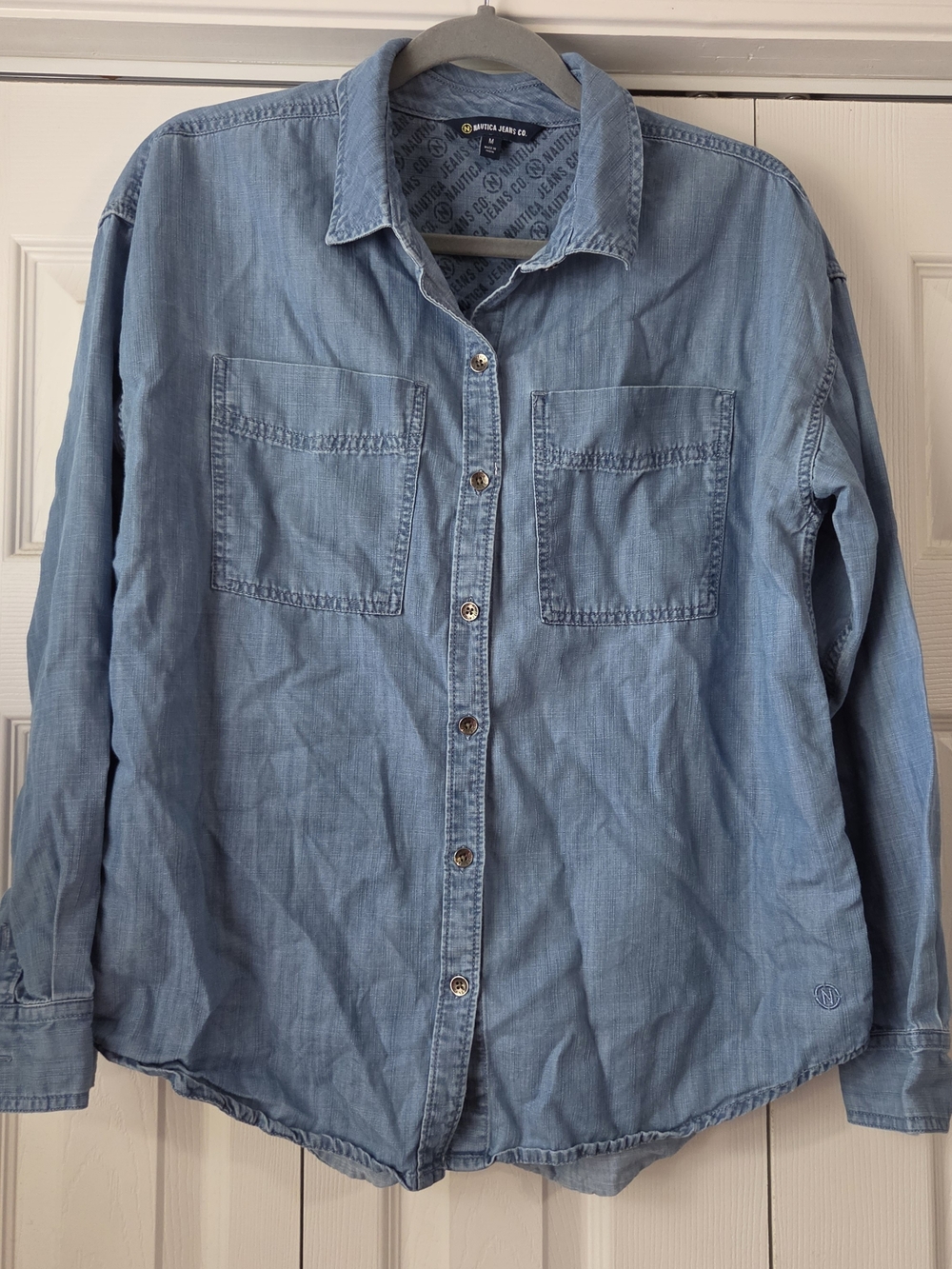 Light Blue Denim Button-Up Shirt - Nautica Jean Co